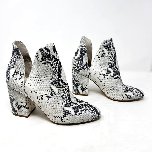 [Steve Madden] Rookie Bootie Snakeskin Cut-Out Side Split Shaft Ankle Boots 10 - Picture 1 of 12